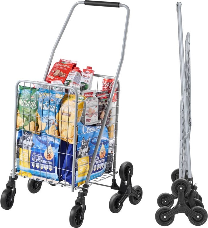 Mophorn - Einkaufswagen, 45 l Treppensteiger-Einkaufswagen mit 360° drehbaren Rädern. Treppensteiger-Mehrzweckwagen mit ...