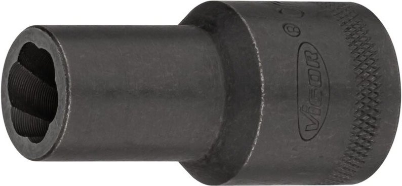 VIGOR Spiralnutenausdreher-Einsatz, 1/2 (12,5 mm) Vierkant hohl, Außen Schraubenausdreher Profil, SW 12 mm