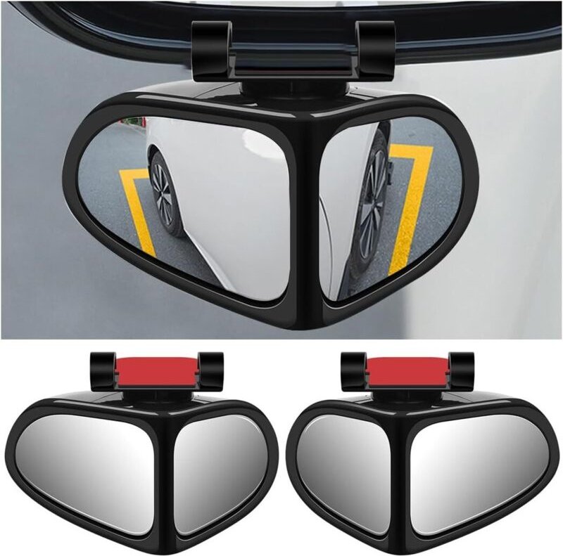 Thumbnail - 2-teiliger 2-in-1-Auto-Toter-Winkel-Spiegel, 360-Grad-Drehung, verstellbarer Weitwinkel-Rückspiegel, universeller Auto-Z...