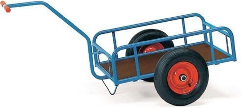 Fetra Handwagen mit Geländer 250mm hoch 795x445mm Ladefläche Luftbereifung