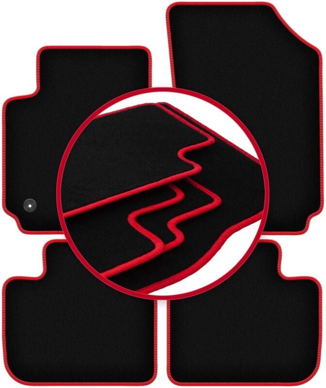 CARLUX-RED Auto-Fußmatten für: Citroen C4 Cactus II Crossover (2018-)