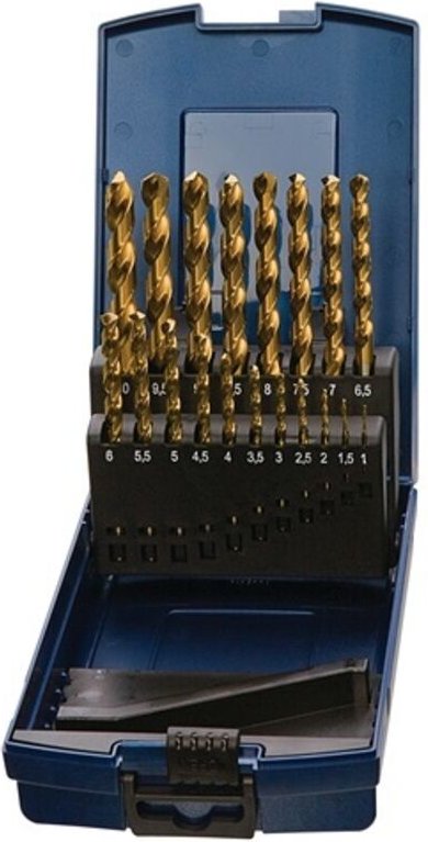 Thumbnail - Spiralbohrersatz din 338 Typ n Nenn-Ø 6-10x0,1 mm hss TiN 41 teilig Kunststoffkassette