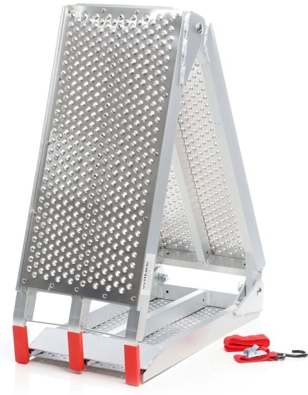 Wiltec - Auffahrrampe 3-fach klappbar 199cm 270kg für Motorrad atv Quad, Aluminium Auffahrschiene faltbar, Verladerampe ...