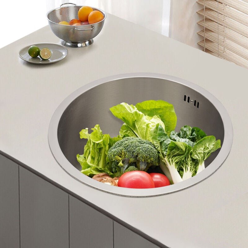 36,5 cm Edelstahl-Rundspüle Edelstahl-Küchenspüle Einbauspüle Edelstahl-Wohnwagen-Spüle