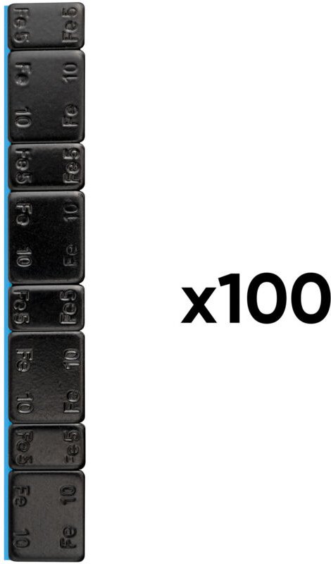 JBM54788 Schachtel mit 100 Gegengewichten aus Eisen 60 g (4×10 g + 4×5 g), Farbe schwarz