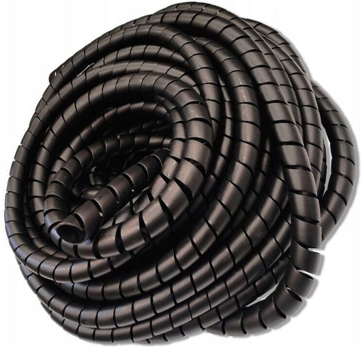 10 m Schlauchkabelabdeckung – Federspirale 13–18 mm PVC, schwarz