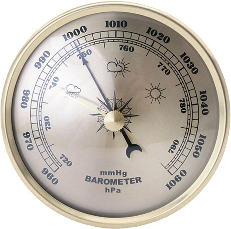 Barometeruhr, Multifunktions-Zifferblattbarometer mit Thermometer, Hygrometer, Wetterbarometer für drinnen und draußen, ...