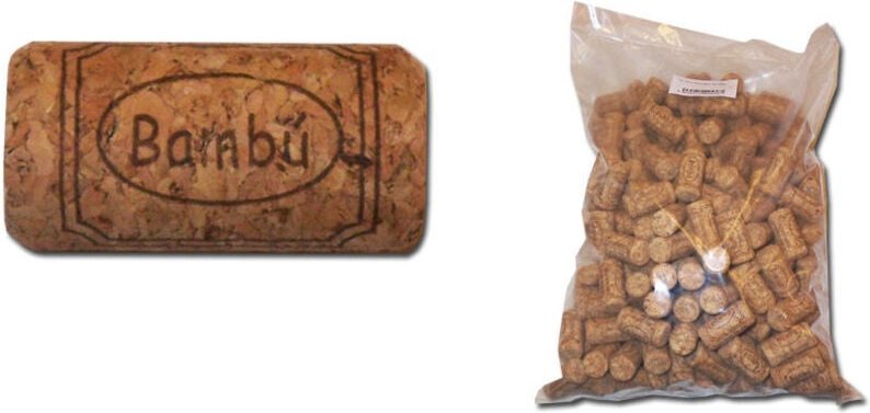 Bambu T-Cork Zylindrisch 38x23 Beutel 200 Einheiten Spanplatte Natu11116