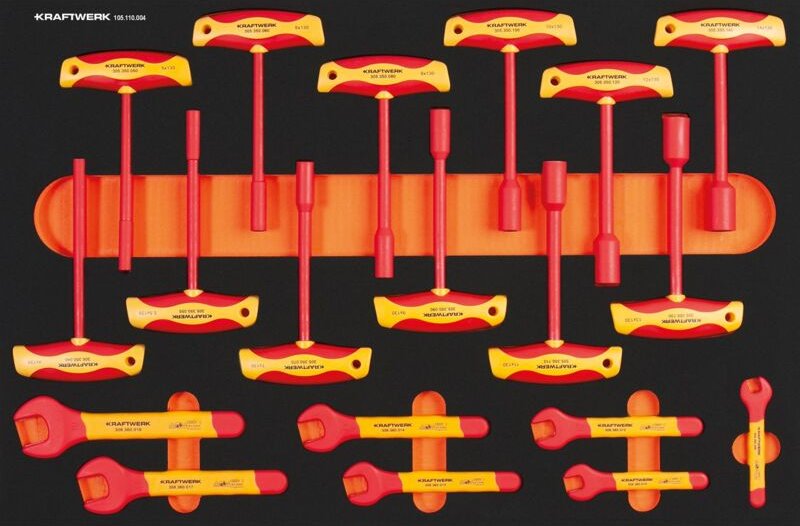 Kraftwerk - vde Einlage mit Mauls./T-Griff Aussen-Sechskant 19-tlg.