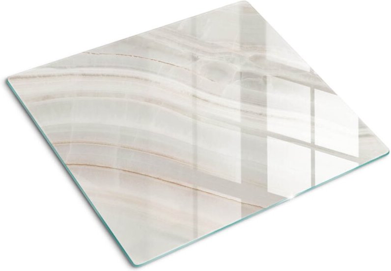 Glasschneideplatten - Schneidebrett aus Glas - Herdabdeckplatten - Gehärtetes Glas – 60x52 cm - Marmorstruktur