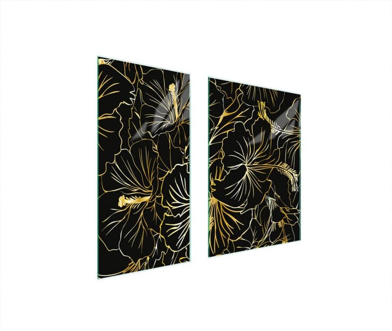 GLASSCHUTZPLATTE 75x52 BLUMEN