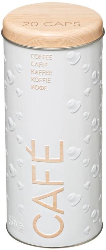 Thumbnail - 5five Simply Smart - Kaffeekapsel-dose aus metall scandinave nature weiß - 5five