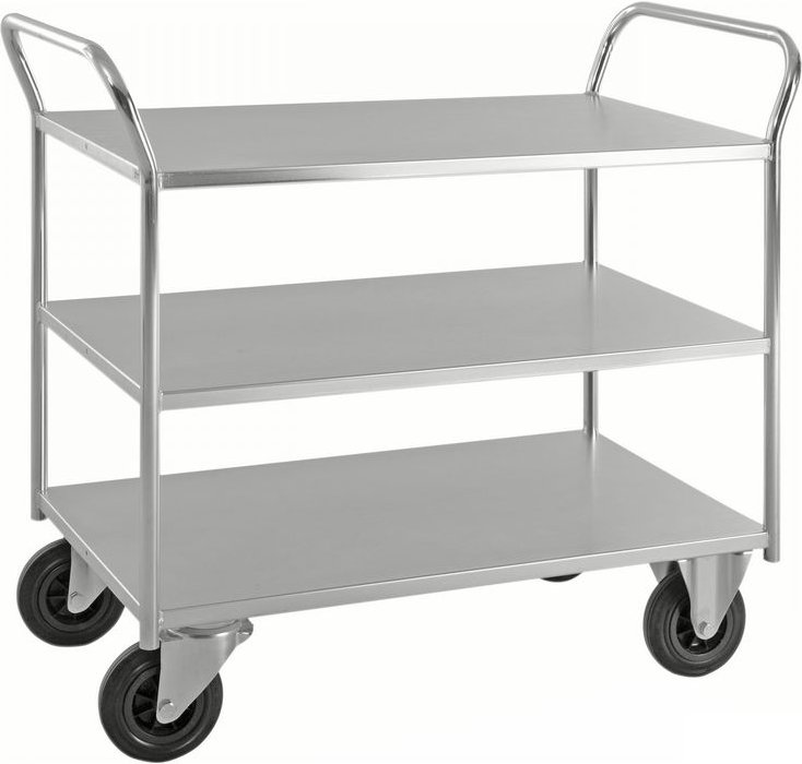 Kongamek Etagenwagen voll verschweisst und verzinkt mit 3 Böden 940x540mm Ladefläche ohne Bremse