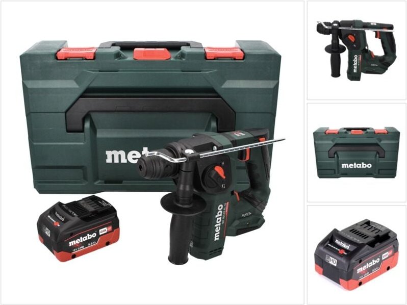 Metabo BH 18 LTX BL 16 Akku Bohrhammer 18 V 1.3 J SDS-plus Brushless + 1x Akku 5,5 Ah + MetaBOX - ohne Ladegerät