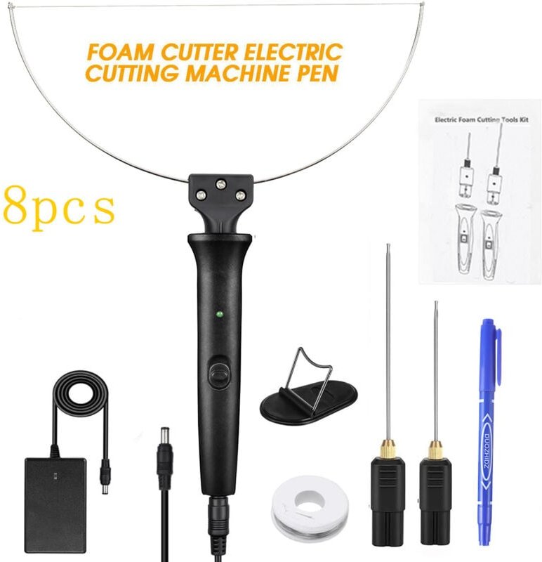 Lntyq - 8 pièces Coupeur de mousse électrique 3 en 1 Stylo de coupe 220V 18W Coupeur de mousse chauffant
