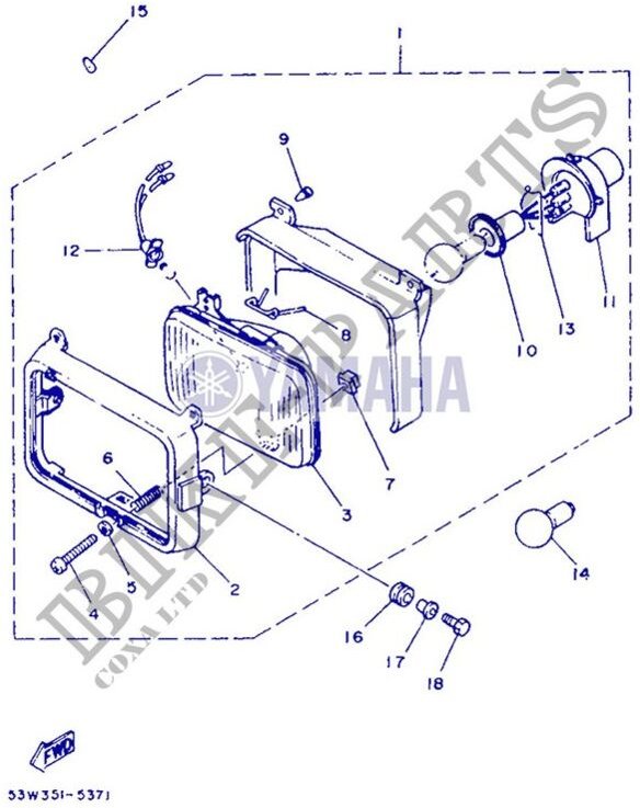 53W-84310-20 – Phare komplett – DT80LC 1987 - Yamaha