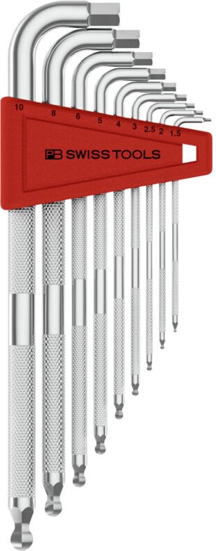 Thumbnail - Pb Swiss Tools - Sechskant-Winkelschraubendreher-Satz, lang, verchromt, 9-teilig