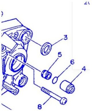 3NC-E5317-00-00 Stützabstandshalter DT125R 89-90 - Yamaha