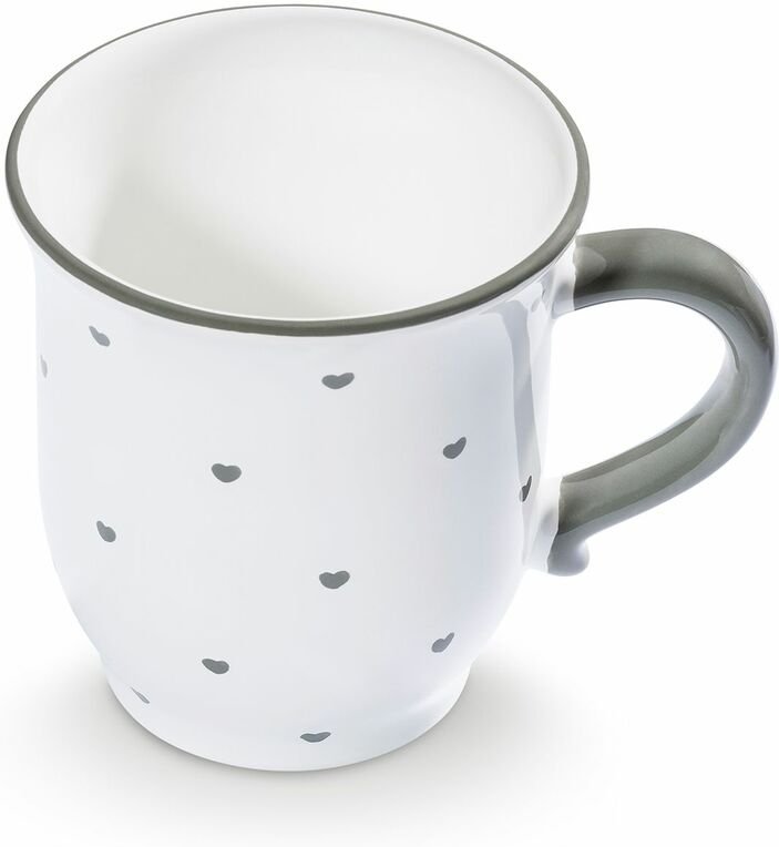 Gmundner Keramik - Herzerl Grau, Schokotasse 0,3 Liter