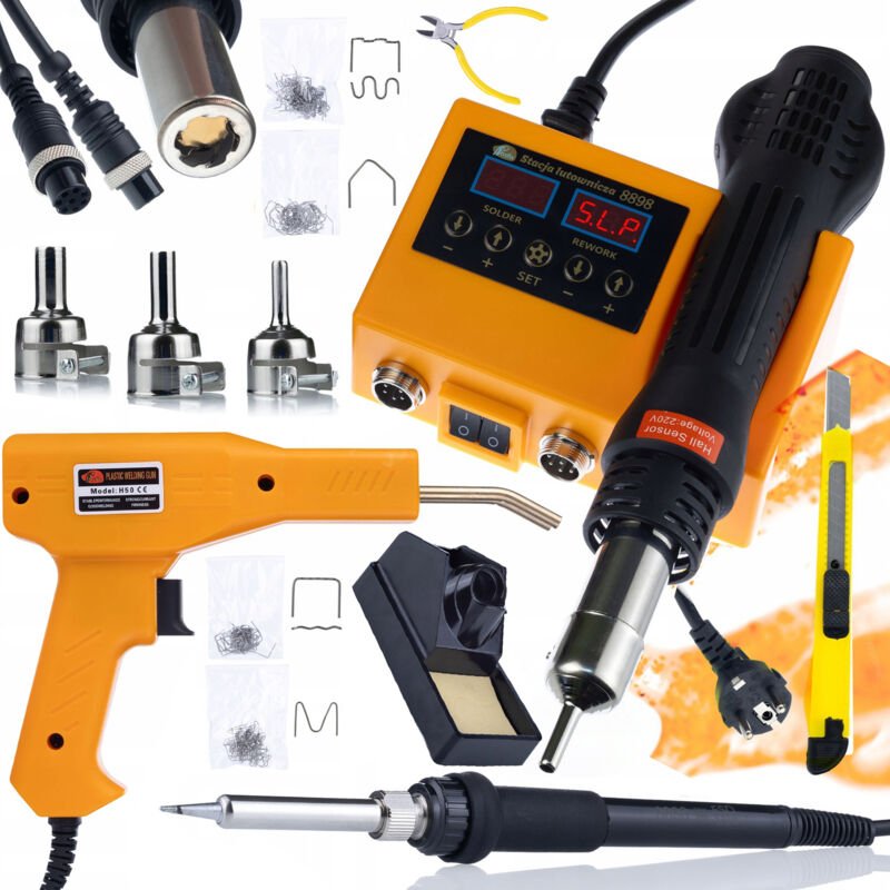 Rosfix 2in1 Lötstation (Heißluft und 900 m) Rosfix Orange Husky OH660 Electric S-Serie + Rosfix Kunststoffhefter im Koff...