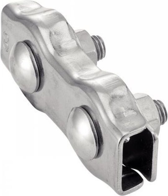 Doppel-Flachbandkabel-Gehäuse - Edelstahl A4 ØKabel 4mm - Packung mit 10