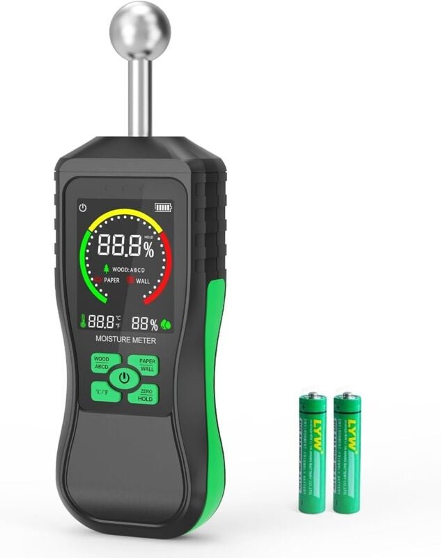 Induktives Kugel-Feuchtigkeitsmessgerät, zerstörungsfreier Feuchtigkeitsdetektor für Trockenbauwände, Holz, Mauerwerk, h...