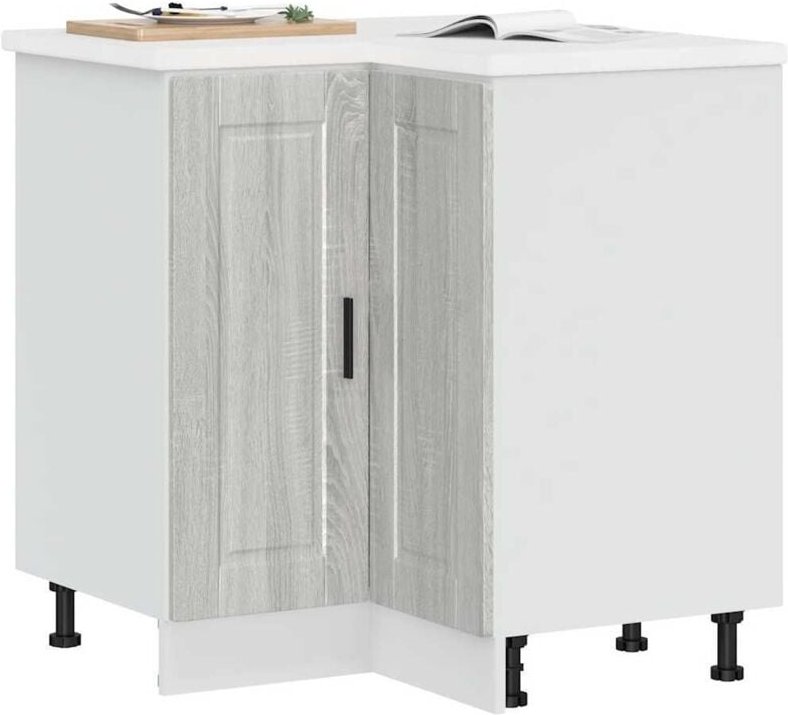 Küchen-Eckunterschrank Porto Grau Sonoma Holzwerkstoff vidaXL