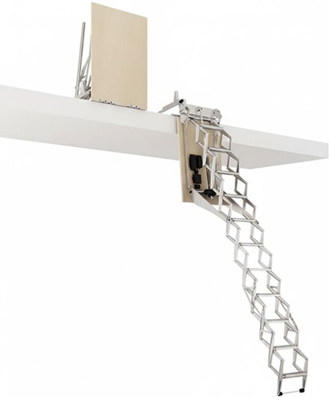 Matisère - Elektrische Treppe mit Falltür 80X100cm - Doppelgeländer - Höhe Boden bis Boden max. 2,49m - FGM80/100/249-MC...