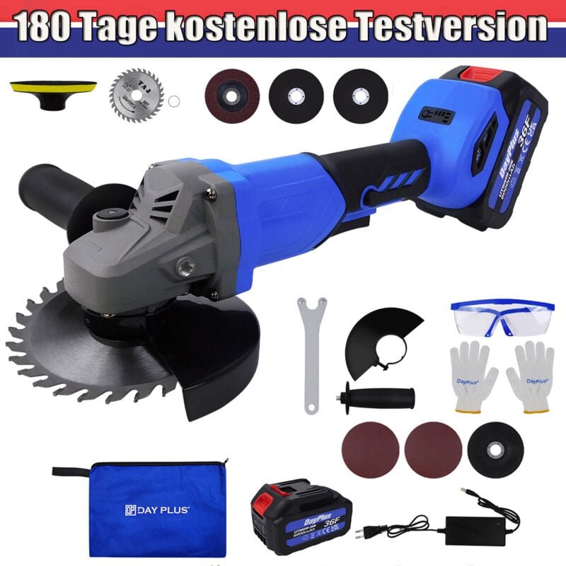 Dayplus - 115mm Winkelschleifer Akku Trennschleifer Schleifmaschine mit Akkus de