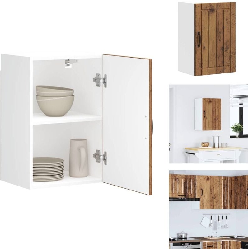 Küchen-Hängeschrank Lucca Altholz-Optik Holzwerkstoff - Küchen-Wandschrank - Küchen-Wandschränke - Wandschrank Küche - K...