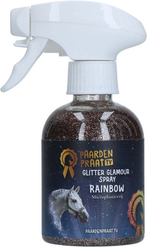 Paardenpraat regenbogen glitzerspray