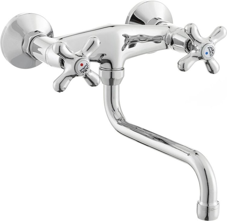 Doppelhebelhahn für wandmontierte Küchenspüle Paffoni iris IRV161CR Chrom - Iris