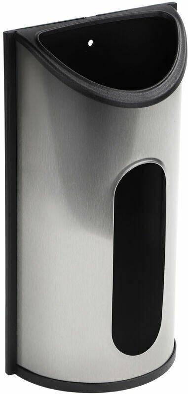 Wandmontierter Plastiktütenhalter aus Edelstahl, Aufbewahrungsbox, Spender, Organizer für die Küche (Edelstahl) - Ahlsen