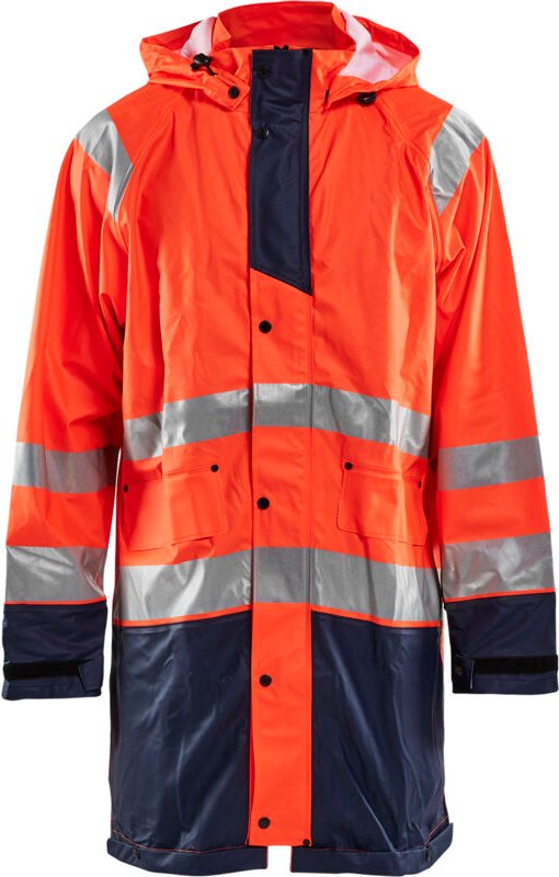 Hochsichtbare Regenjacke Stufe 1 4324 – Neonorange/Navy S