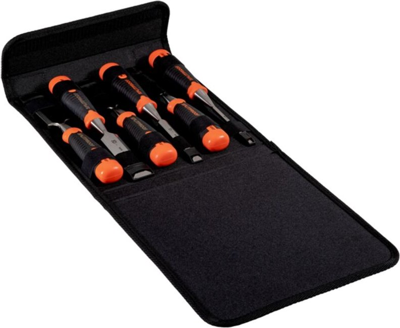 Ergo schlagfester Stechbeitelsatz, 6-tlg./Polyestertasche - Bahco