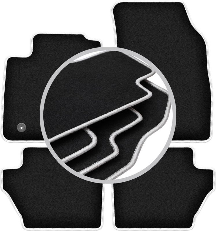 CARLUX-SILVER Autofußmatten für: Ford Fiesta MK7 Fließheck (2011-2017)