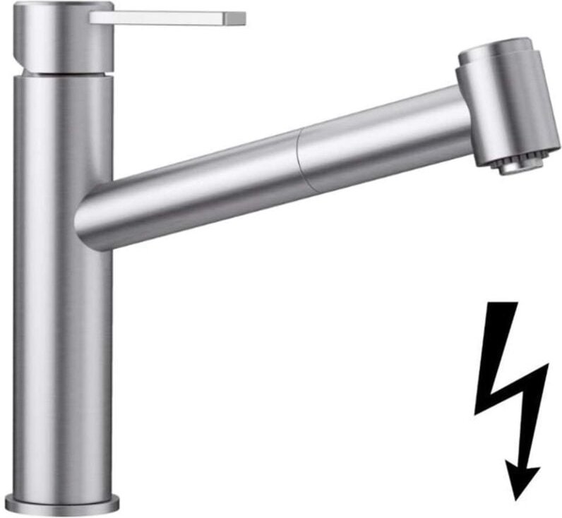 Blanco - Ambis s - Spültischarmatur mit ausziehbarer Brause, Edelstahl gebürstet 525124