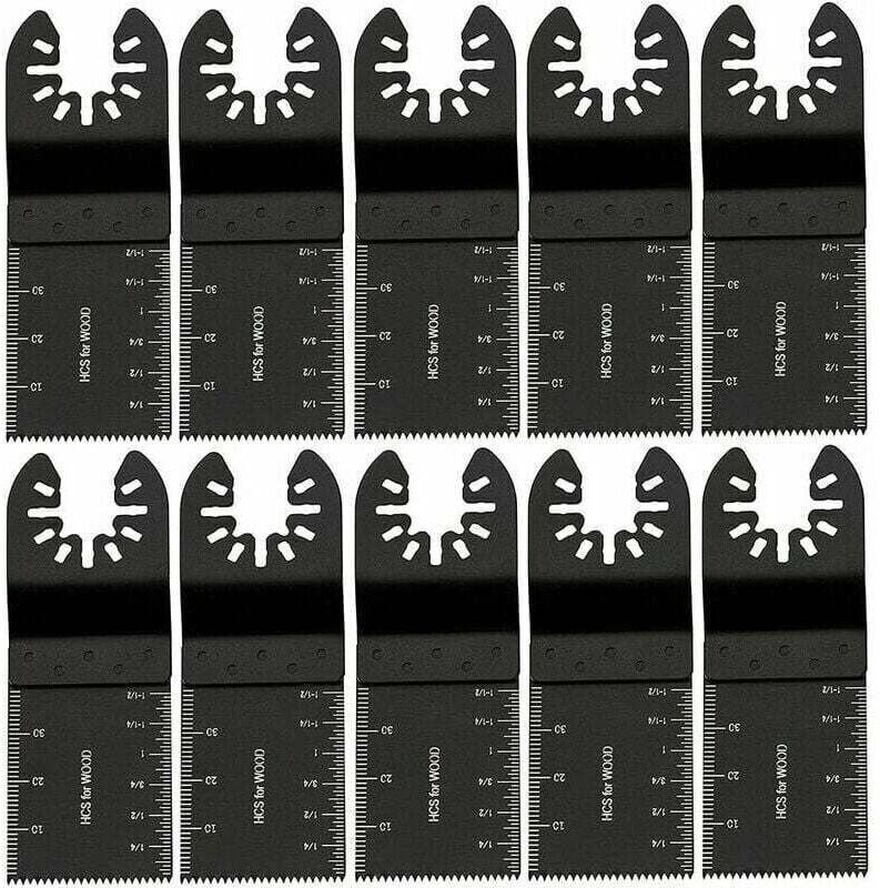 Oszillierende Sägeblätter für Metall/Holz, 10-teiliges Multitool-Sägeblatt-Zubehörset 34 mm, Werkzeugzubehör aus Karbons...