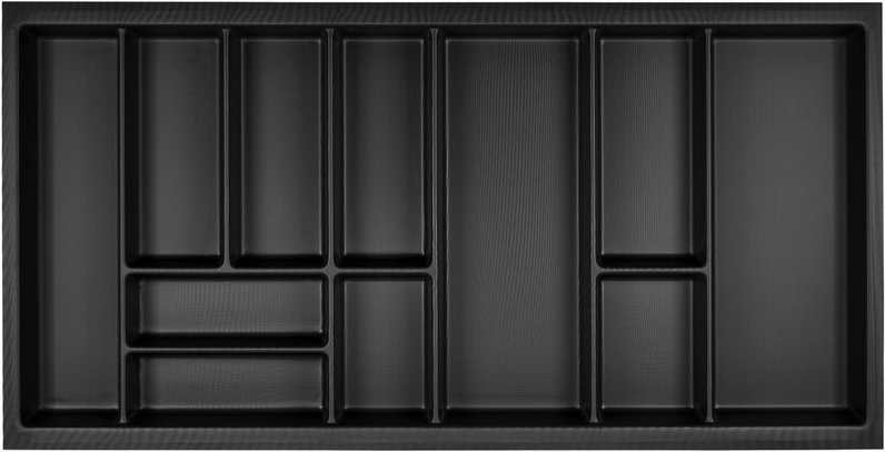 So-tech - orga-box Junker Slim Besteckeinsatz 925 x 476 mm Lavagrau mit Perlstruktur für 100er Schränke Küchen Besteckau...