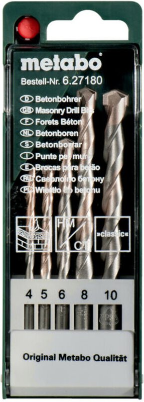 Metabo - Beton-Bohrerkassette classic, 5-teilig (627180000)