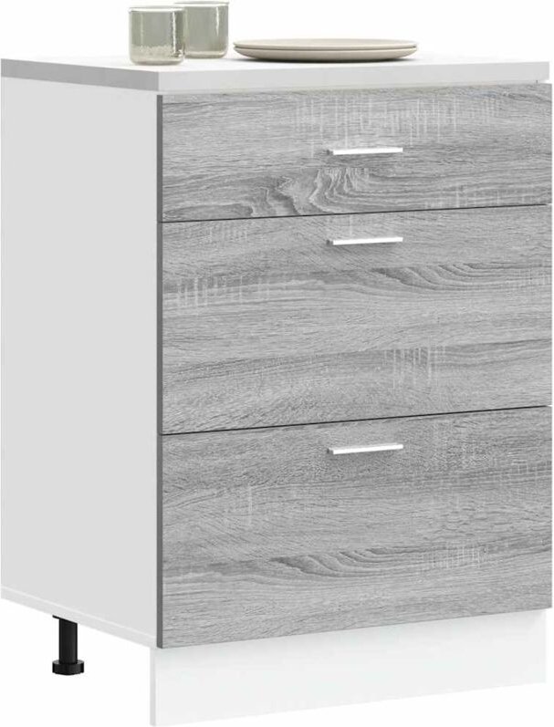 Küchenunterschrank Grau Sonoma Holzwerkstoff - Vidaxl