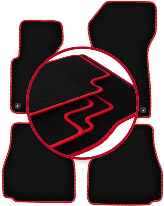 CARLUX-RED Autofußmatten für: BMW 3 E36 Cabrio (1993-2001)