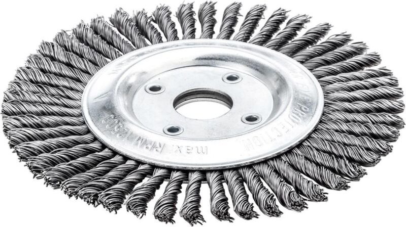 Lessmann Pipelinebürste Stahldraht 125x6mm gezopft 0,5mm