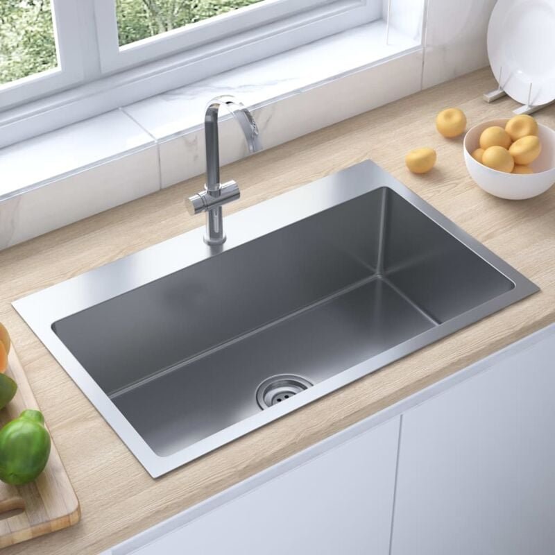 Maison Chic - Küchenspüle Handgemachte Einbauspüle Spülen mit 1 Becken Spülbecken Edelstahl DE87364