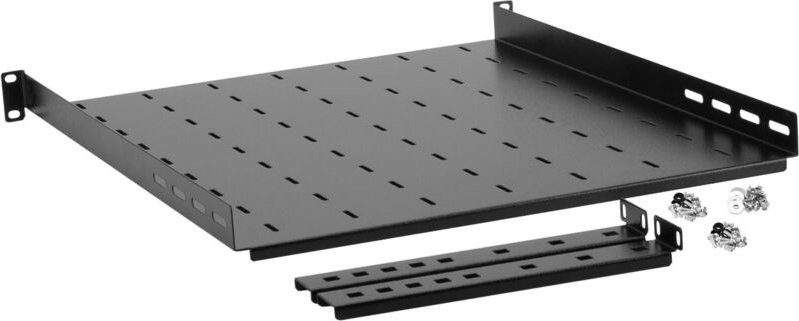 Verstellbarer Fachbodenaufbau 1HE-19"" (22-0066) 550 mm RAL 9005 1,2mm, 2022