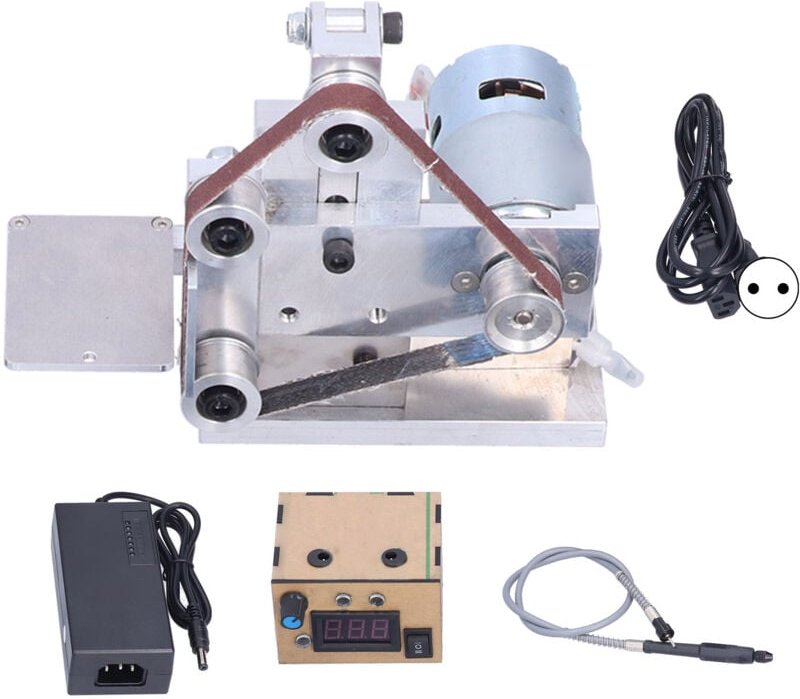 Ej.life - diy Schleifbandmaschine, Mini Bandschleifer Polierschärfer mit Regler für flache Oberfläche für Lichtbogenpoli...