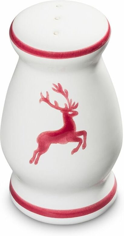 Gmundner Keramik - Bordeauxr. Hirsch, Pfefferstreuer bauchig