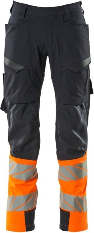 Thumbnail - Mascot Hose mit Schenkeltaschen 19379-510-01014 Gr. 82C52 schwarzblau/hi-vis orange