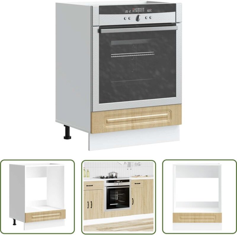 The Living Store - vidaXL Herdumbauschrank Kalmar Sonoma-Eiche Holzwerkstoff