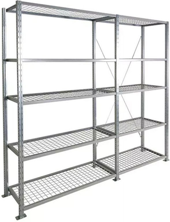 Regale mit Fachböden aus Gitter: Sprinklerstandard - 5 Ebenen - Startmodul - BxHxT: 1250x2000x400mm - RAYOSPR/201240/D